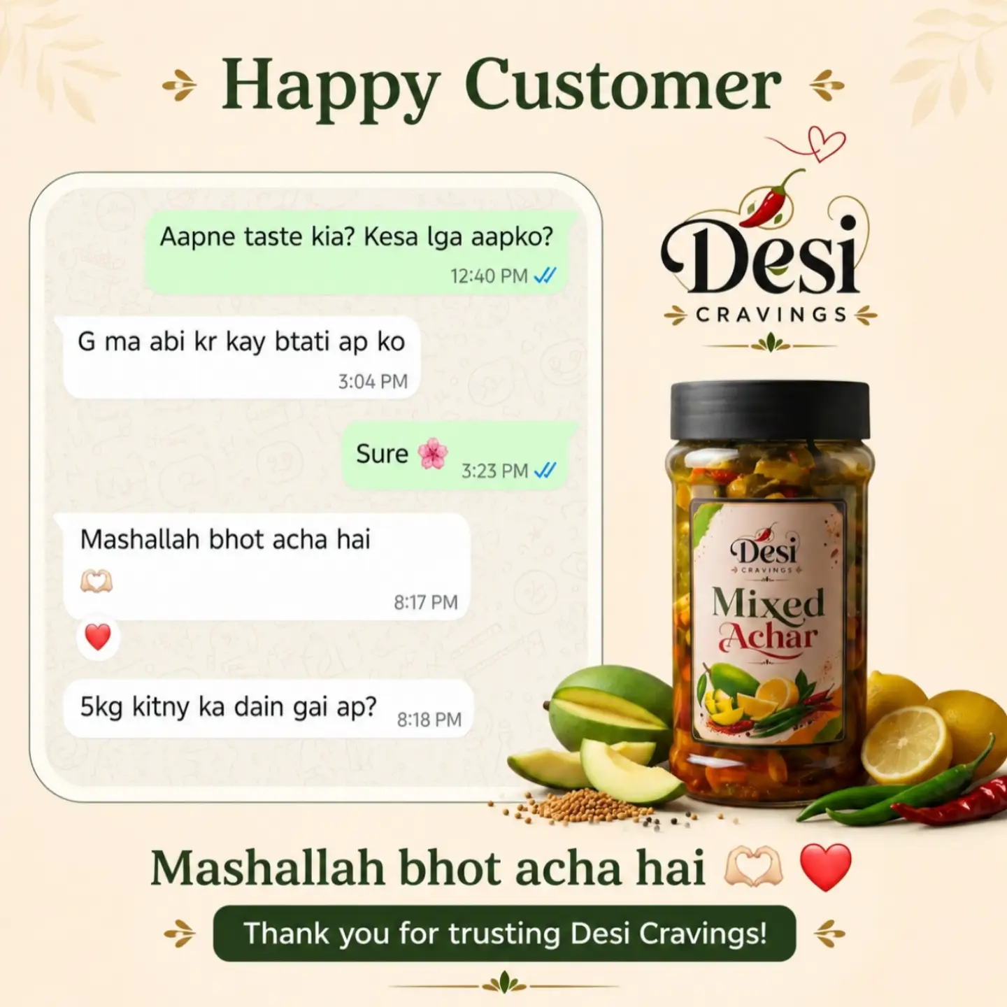 Customer WhatsApp review 5
