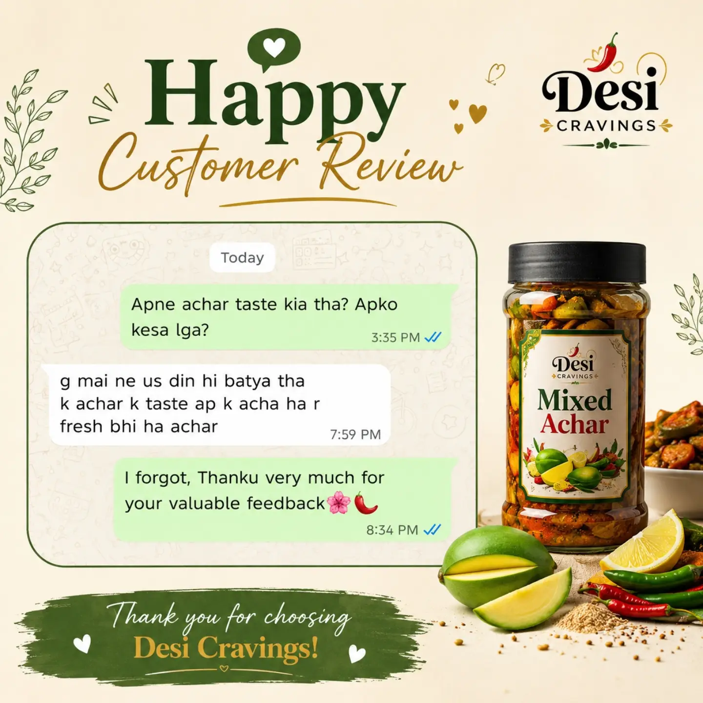Customer WhatsApp review 8