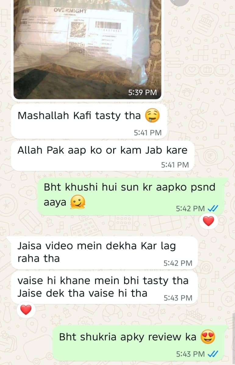 Customer WhatsApp review 14